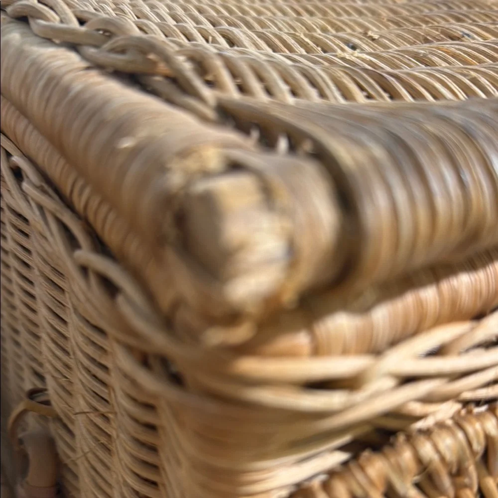 Two Adorable Vintage Elephant Design Wicker Storage Trunks/Baskets - Brown